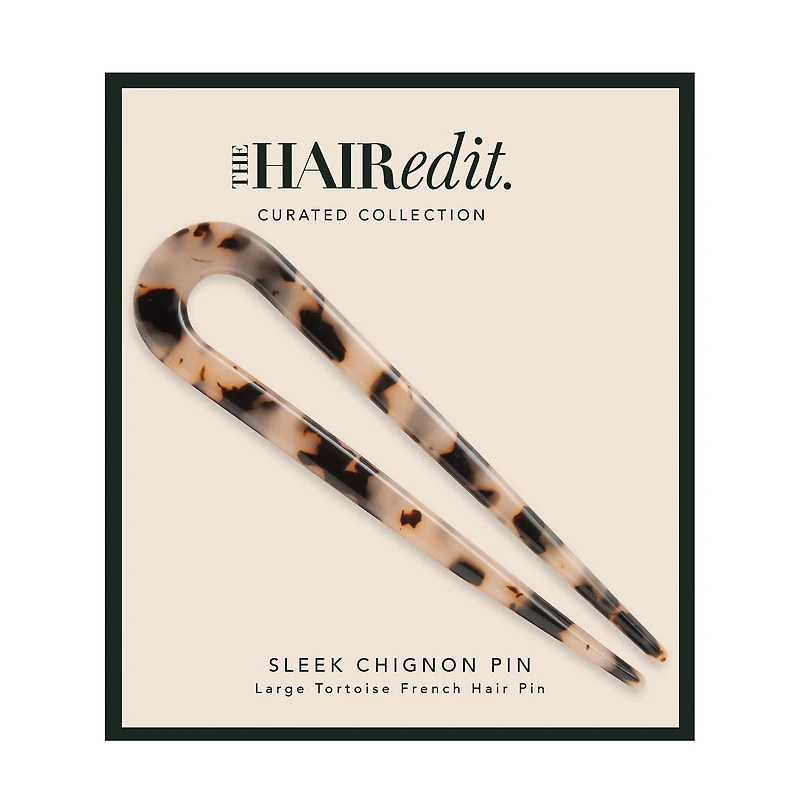 THE HAIR EDIT Sleek Chignon French Hair Pin - Tortoise