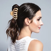 THE HAIR EDIT Jellyfish Marble Claw Clip - Latte