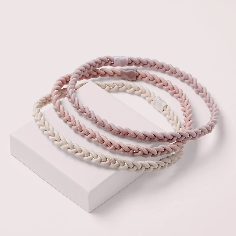 THE HAIR EDIT Salutation Bands Slim Braided Headband Set