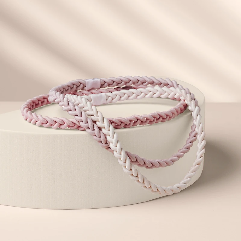 THE HAIR EDIT Salutation Bands Slim Braided Headband Set