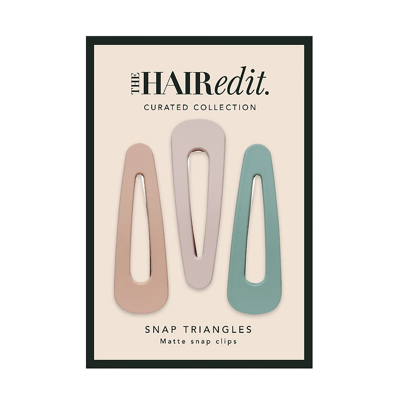THE HAIR EDIT Snap Triangles Matte Hair Clips Set - Pastel