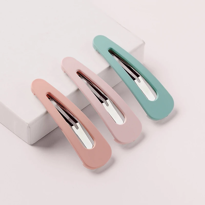 THE HAIR EDIT Snap Triangles Matte Hair Clips Set - Pastel