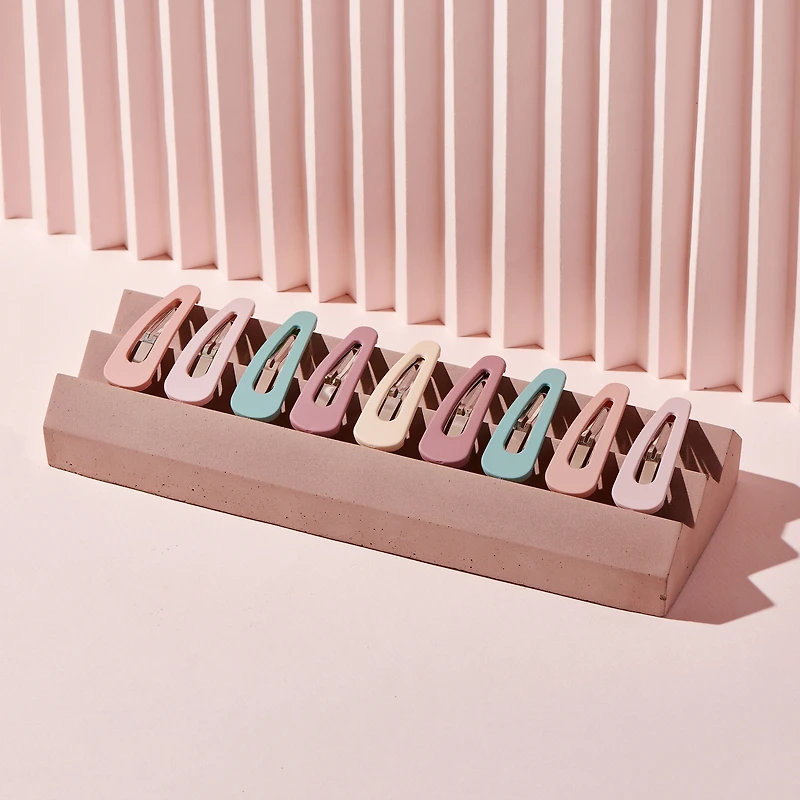 THE HAIR EDIT Snap Triangles Matte Hair Clips Set - Pastel