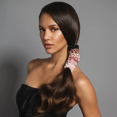 THE HAIR EDIT Ruched Ribbon Skinny Satin Scrunchies Set - 8-Pack