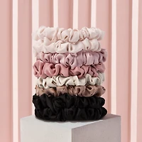 THE HAIR EDIT Ruched Ribbon Skinny Satin Scrunchies Set - 8-Pack