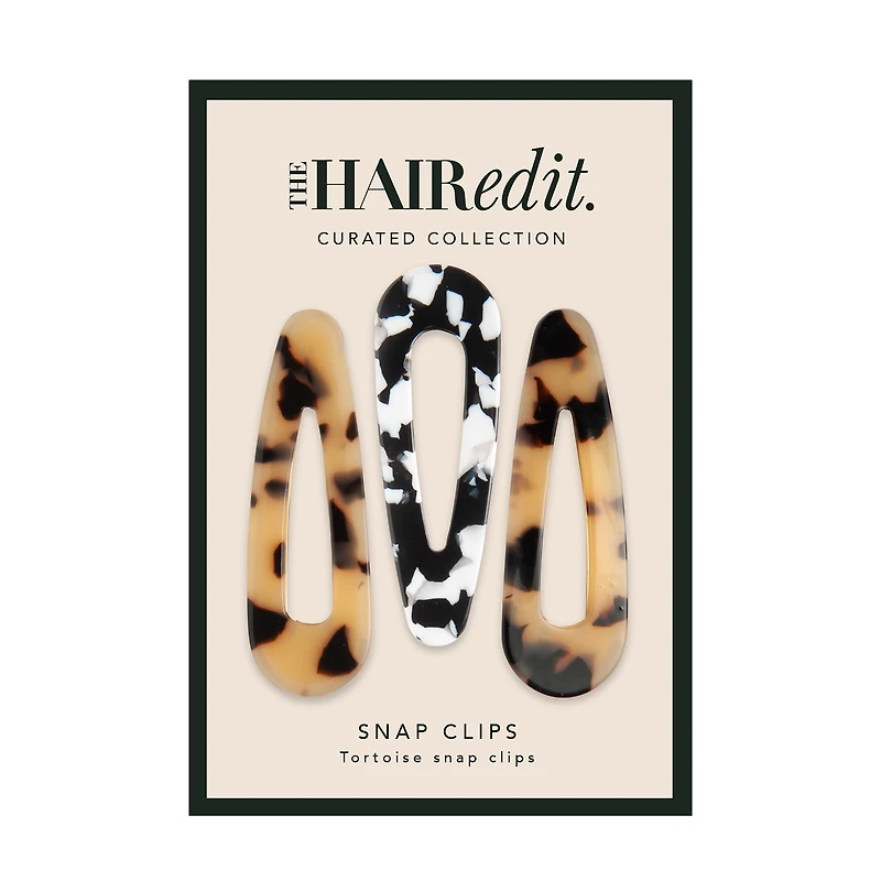 THE HAIR EDIT Snap Triangles Hair Clips Set - Tortoise
