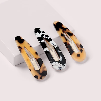 THE HAIR EDIT Snap Triangles Hair Clips Set - Tortoise