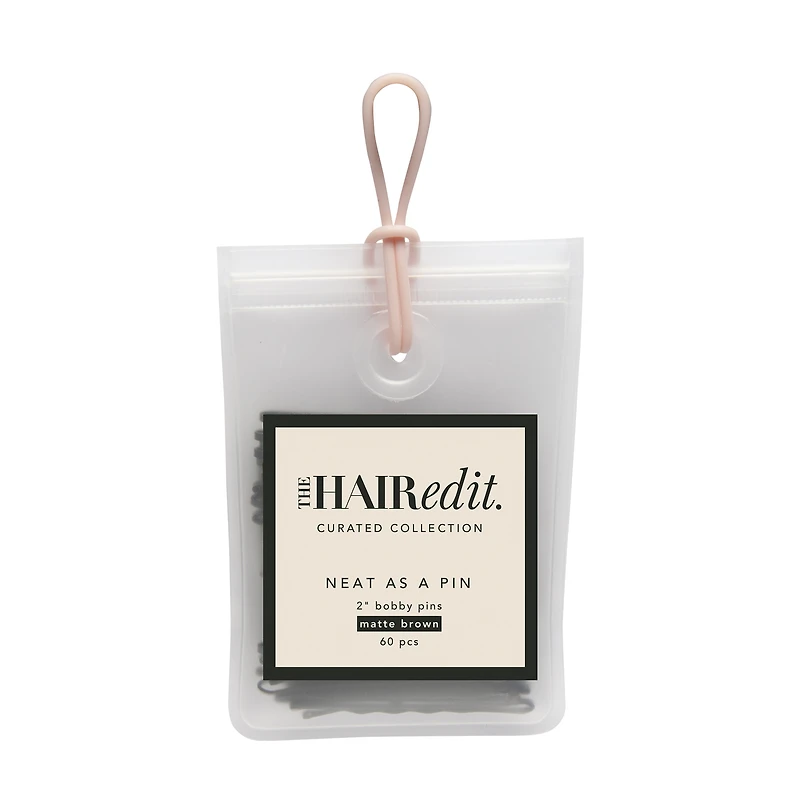 THE HAIR EDIT Neat As A Pin 2" Bobby Pins - Matte Brown