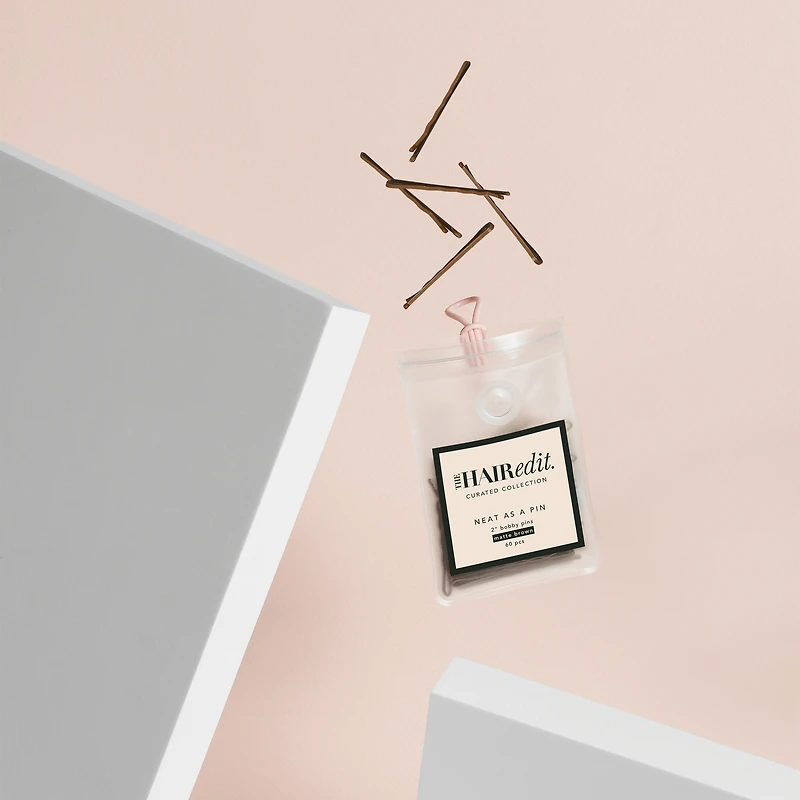 THE HAIR EDIT Neat As A Pin 2" Bobby Pins - Matte Brown
