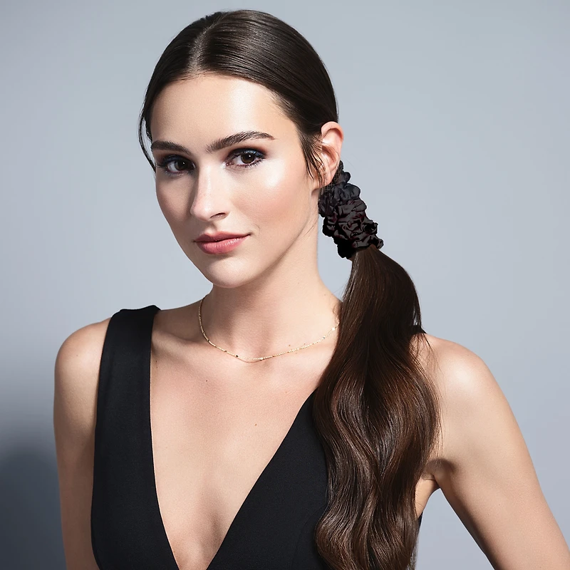 THE HAIR EDIT Ruched Ribbons Skinny Satin Scrunchies Set - 8-Pack