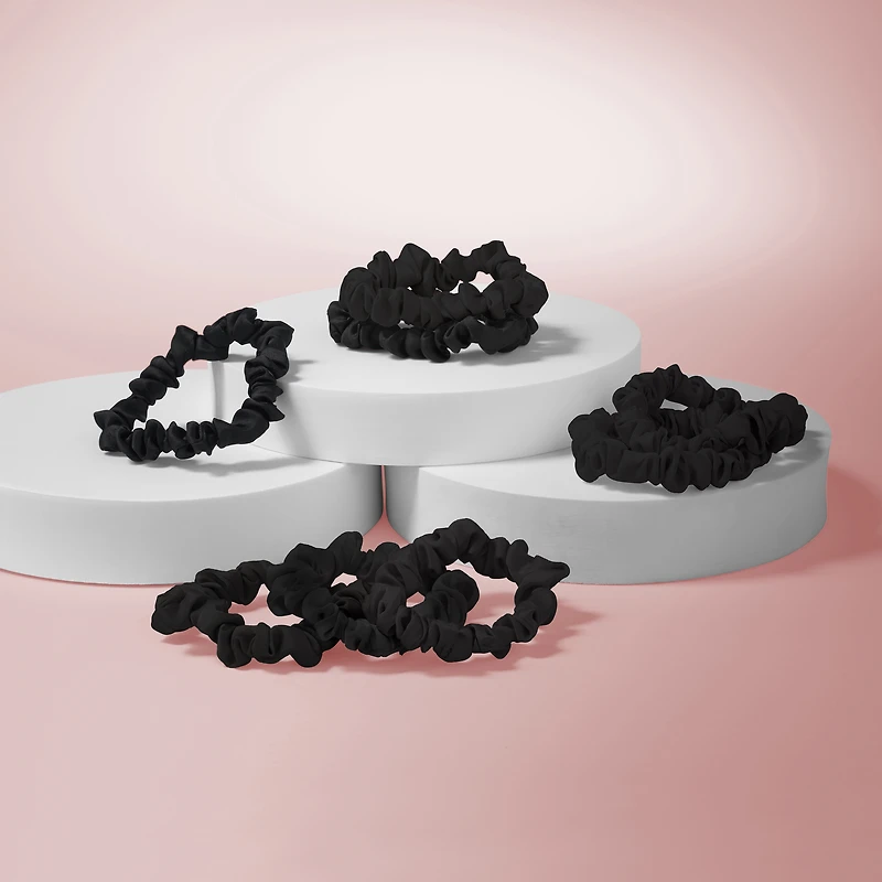THE HAIR EDIT Ruched Ribbons Skinny Satin Scrunchies Set - 8-Pack