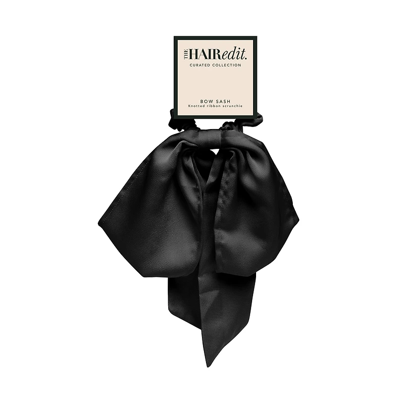 THE HAIR EDIT Bow Sash Knotted Ribbon Scrunchie