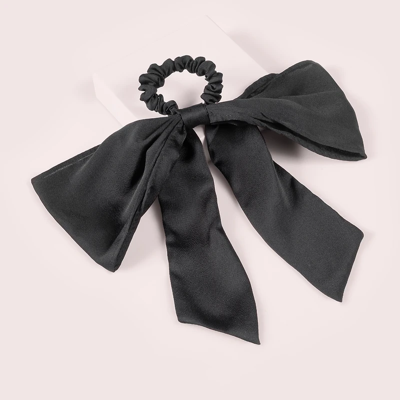 THE HAIR EDIT Bow Sash Knotted Ribbon Scrunchie