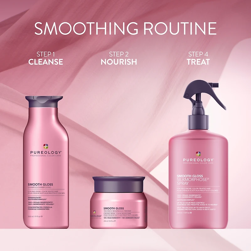 PUREOLOGY Smooth Gloss Sulfate-Free Shampoo for Frizzy Hair