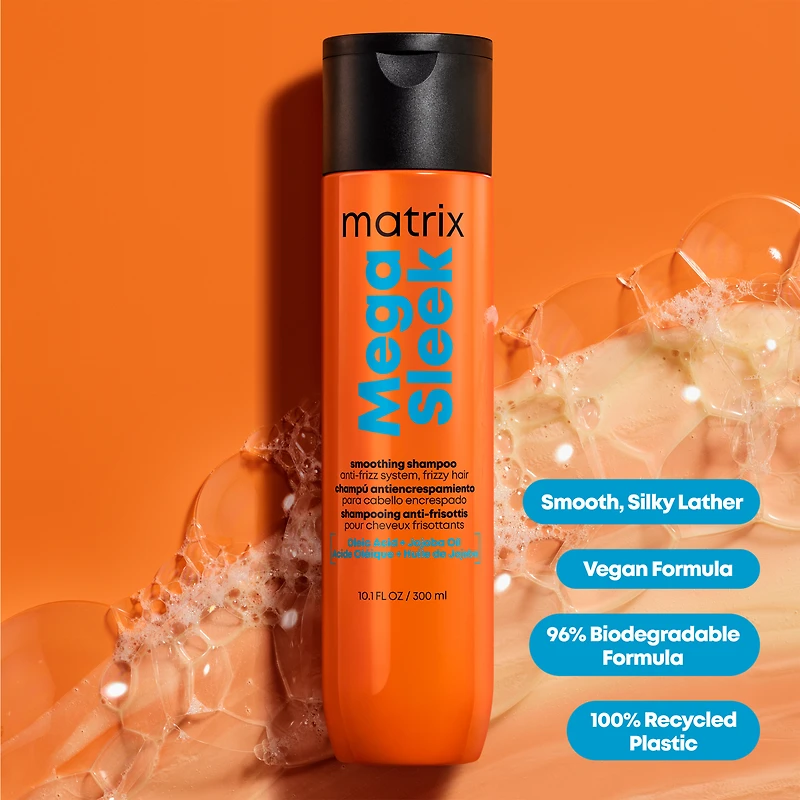 MATRIX Mega Sleek Anti-Frizz Sulfate-Free Smoothing Shampoo for All Frizzy Hair