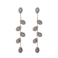 CEZANNE Linear Leaf Stone Earring
