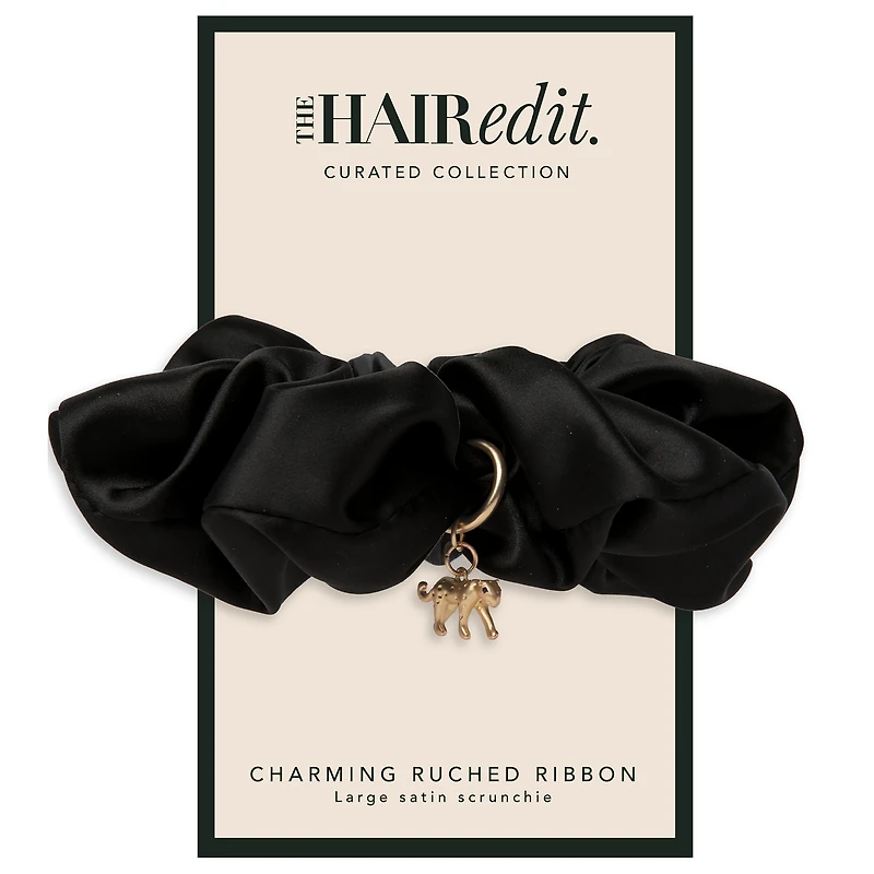 THE HAIR EDIT Charming Ruched Ribbon Scrunchie