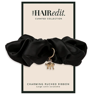 THE HAIR EDIT Charming Ruched Ribbon Scrunchie