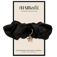 THE HAIR EDIT Charming Ruched Ribbon Scrunchie