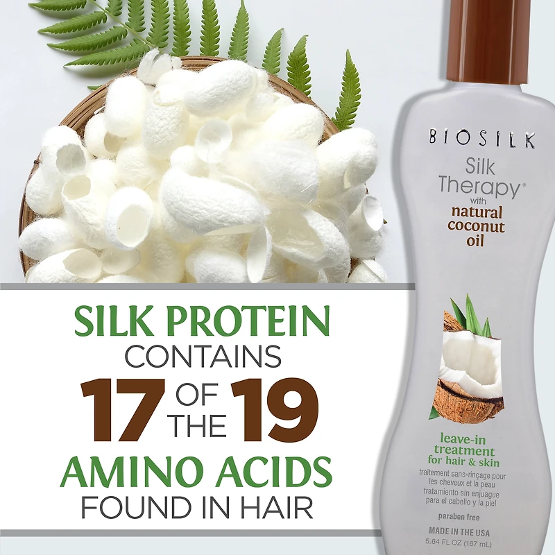 BIOSILK Silk Therapy with Organic Coconut Oil Leave-In Treatment