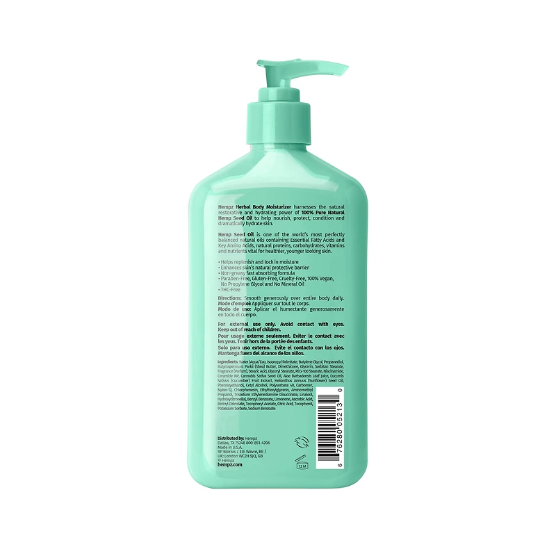 HEMPZ Beauty Actives Cucumber & Aloe Herbal Body Moisturizer