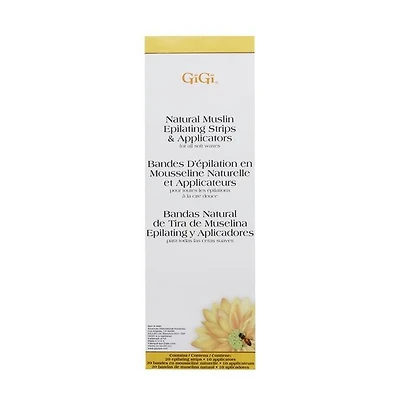 GIGI Natural Muslin Epilating Strips & Applicators Kit
