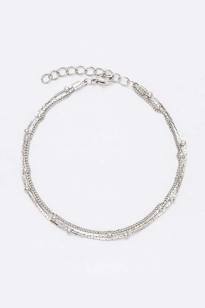 Janissa Silver Layer Chain Anklet Set