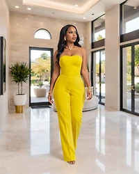Riviera Yellow Knit Tank Top & Pants Set
