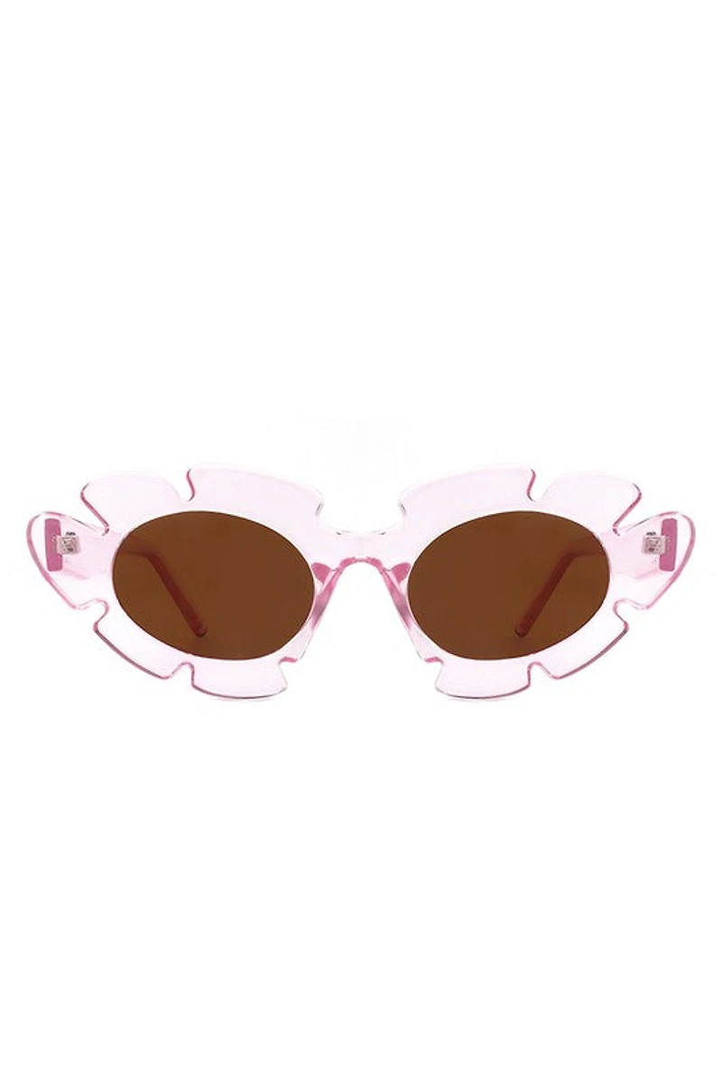 Ginnie Pink Flower Cutout Cateye Sunglasses