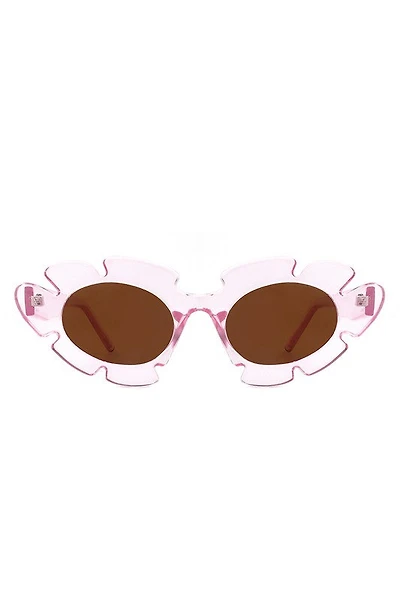 Ginnie Pink Flower Cutout Cateye Sunglasses