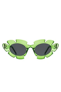 Ginnie Green Flower Cutout Cateye Sunglasses