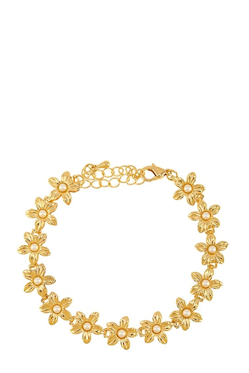 Moira Flower Metal Linked Bracelet