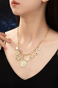 Claire Oval Link Chain with Multiple Pendant Drops Necklace