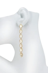 *Rosie Rhinestone Oval Dangle Earrings