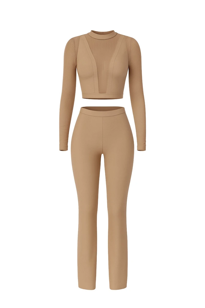 Margaux Mocha Bandage Leggings Set