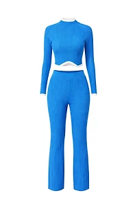 Virelle Bright Blue LUXE Knit Pants Set