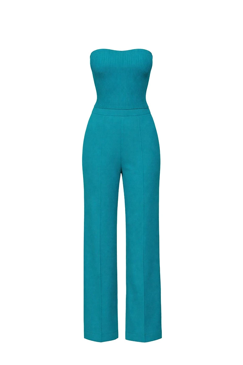 Riviera Teal Knit Tank Top & Pants Set