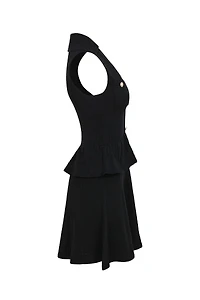 Virginia Black Pointelle Knit Mini Dress (SHIPS 4/17)