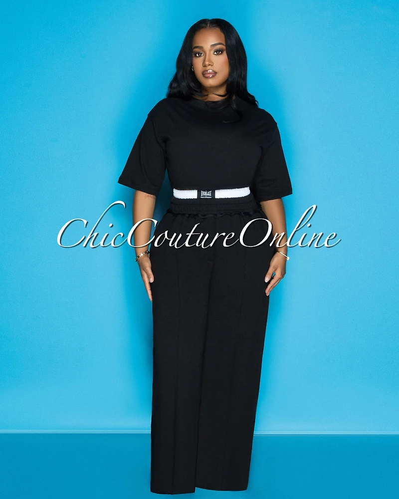 Clarkie White Crop Top & Pants Set