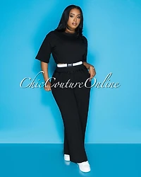 Clarkie White Crop Top & Pants Set