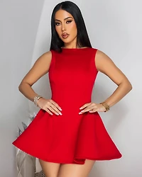 Muller Red Ultra-Mini Ponti Dress