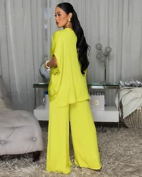 Sevyn Lime Silky LUXE Top & Pants Set