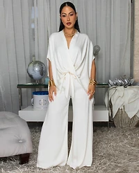 Sevyn Ivory Silky LUXE Top & Pants Set
