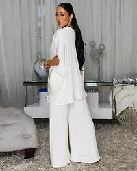 Sevyn Ivory Silky LUXE Top & Pants Set