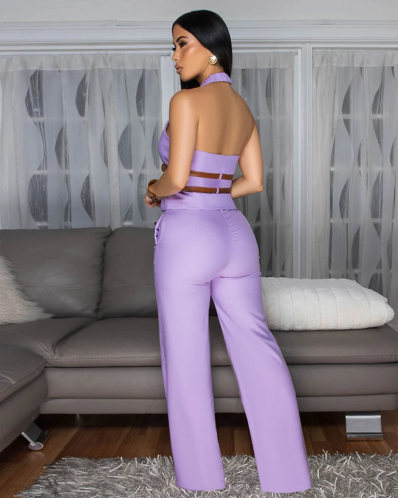 Fernanda Lavender Vest Top & Pants Set