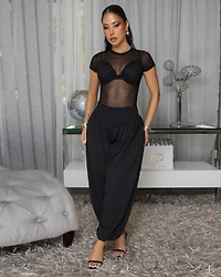 Mila Black Mesh Bodysuit
