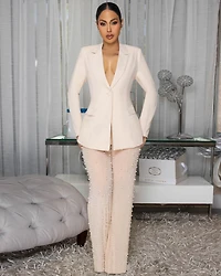 Alice Nude Blazer & Mesh Pearl Pants Set (8/26/25)