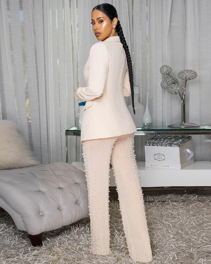 Alice Nude Blazer & Mesh Pearl Pants Set (8/26/25)