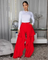 Sonoma Red Ruffle LUXE Pants