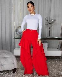 Sonoma Red Ruffle LUXE Pants